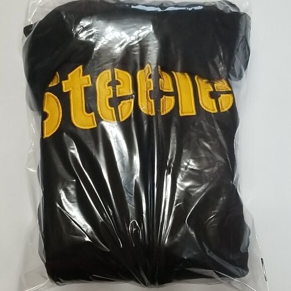 Pittsburgh Steelers Hoodie Youth Large (14-16) Stated Full-Zip Black Team App. - Picture 9 of 9